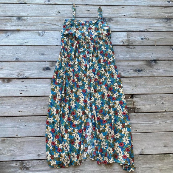 Natural Life Multicolored Floral Boho Earthy Print Dress with Button Front - Picture 5 of 8